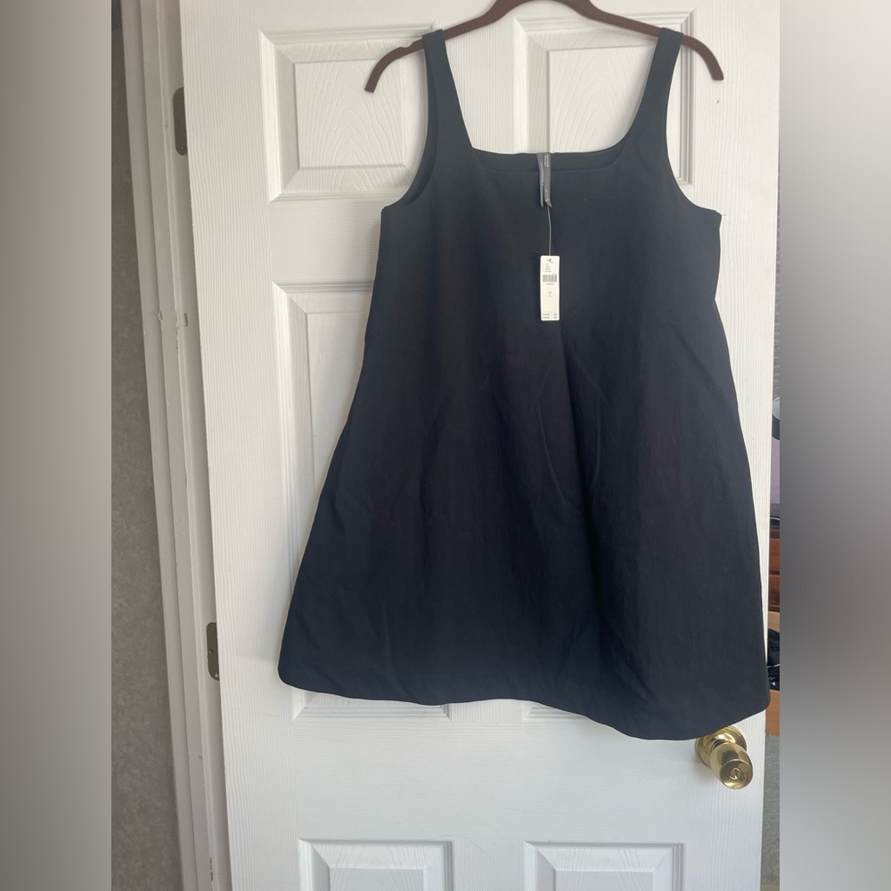 Anthropology black and white line mini dress